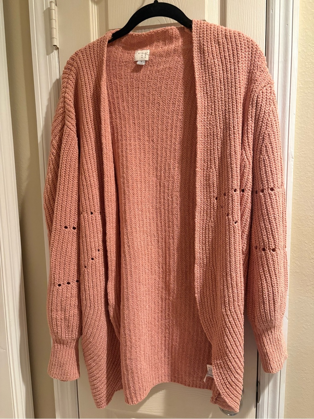 A New Day coral long soft Textured Warm cardigan sweater.  Size Small